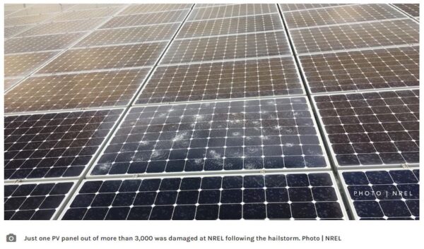 sonar panel hail damage on black solar panels