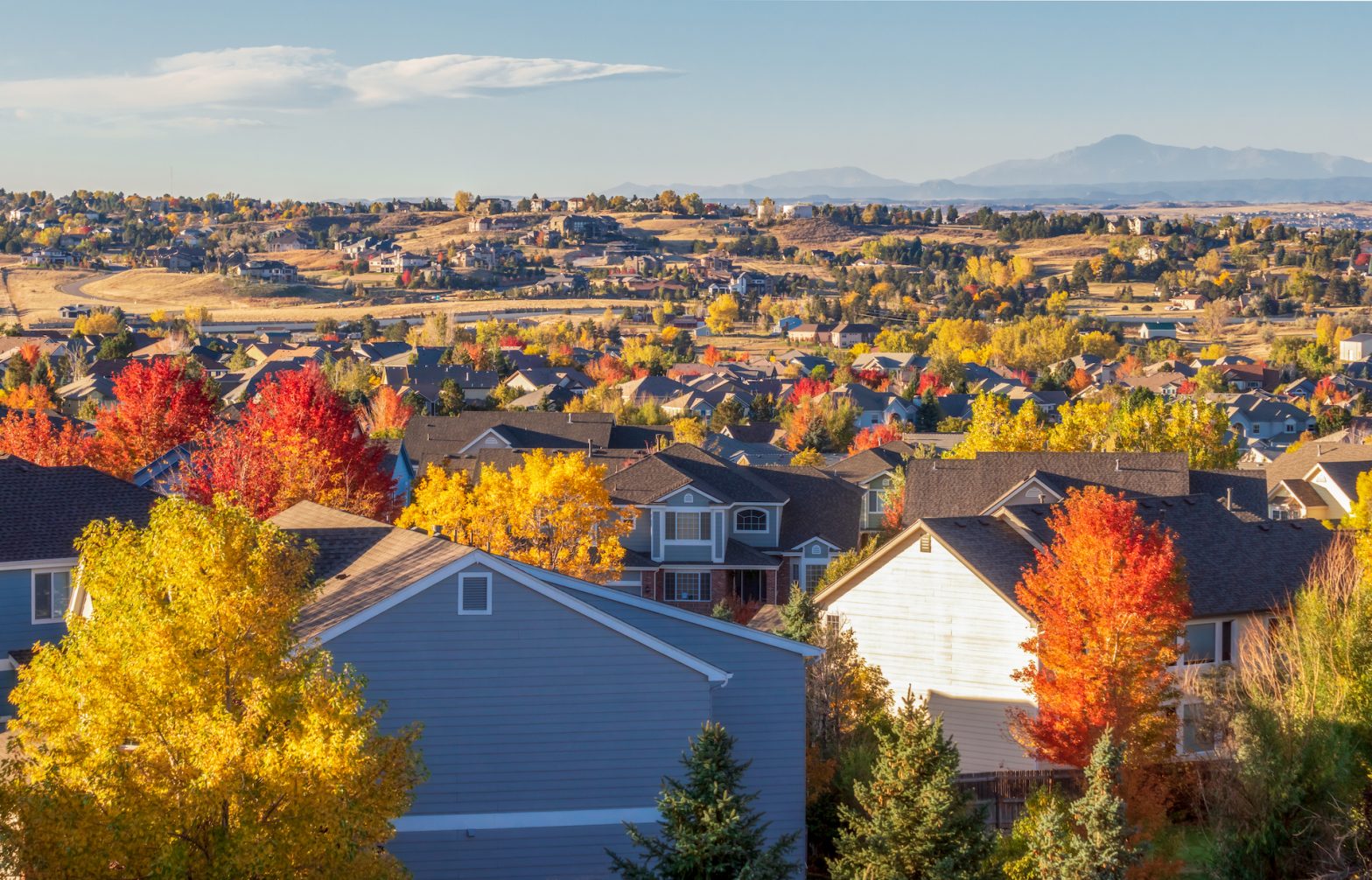 Homes in Centennial, Colorado during the fall