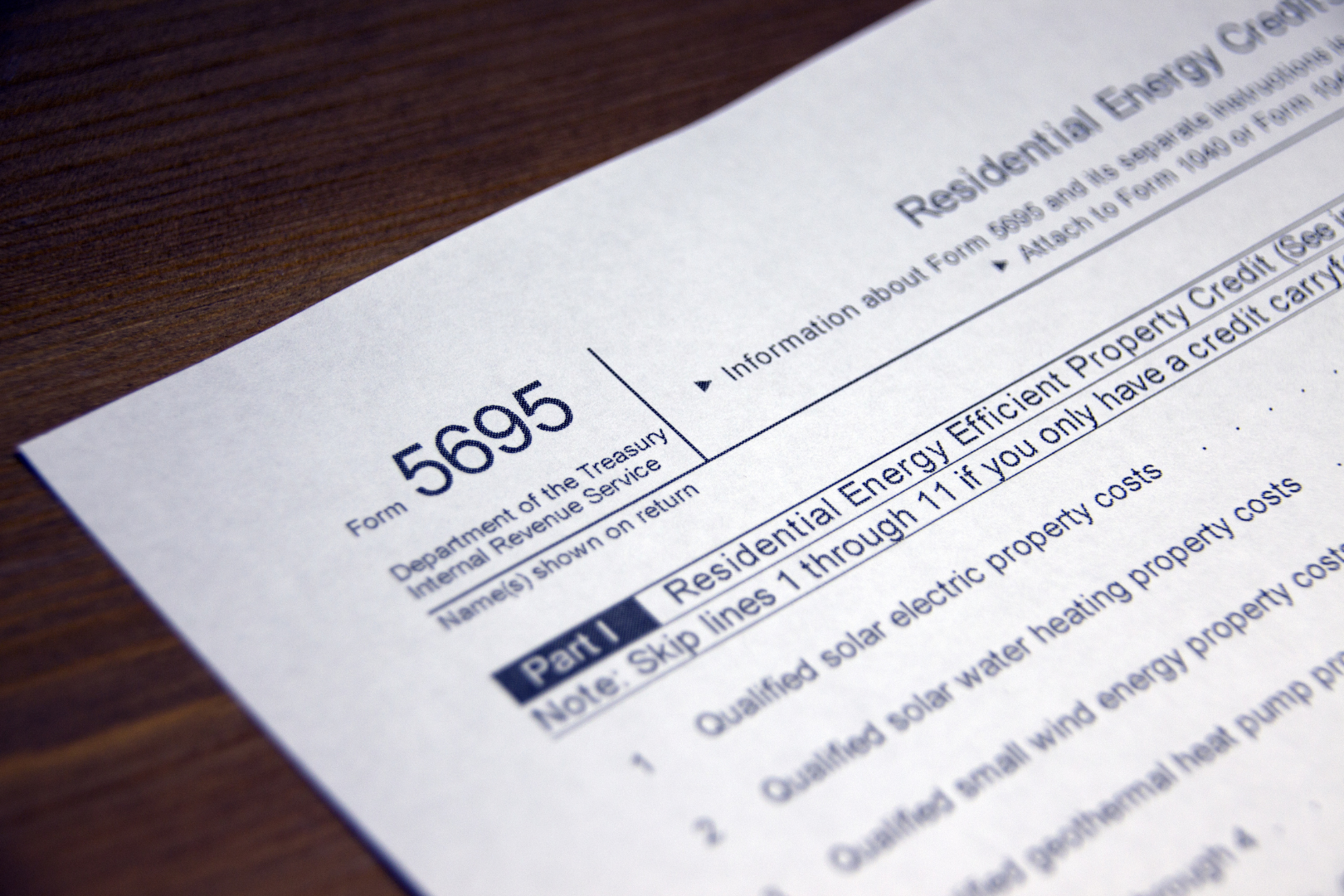 Form 5695 - Solar Tax Credit