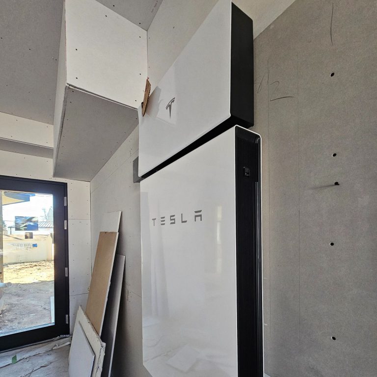 tesla powerwall installed in new build