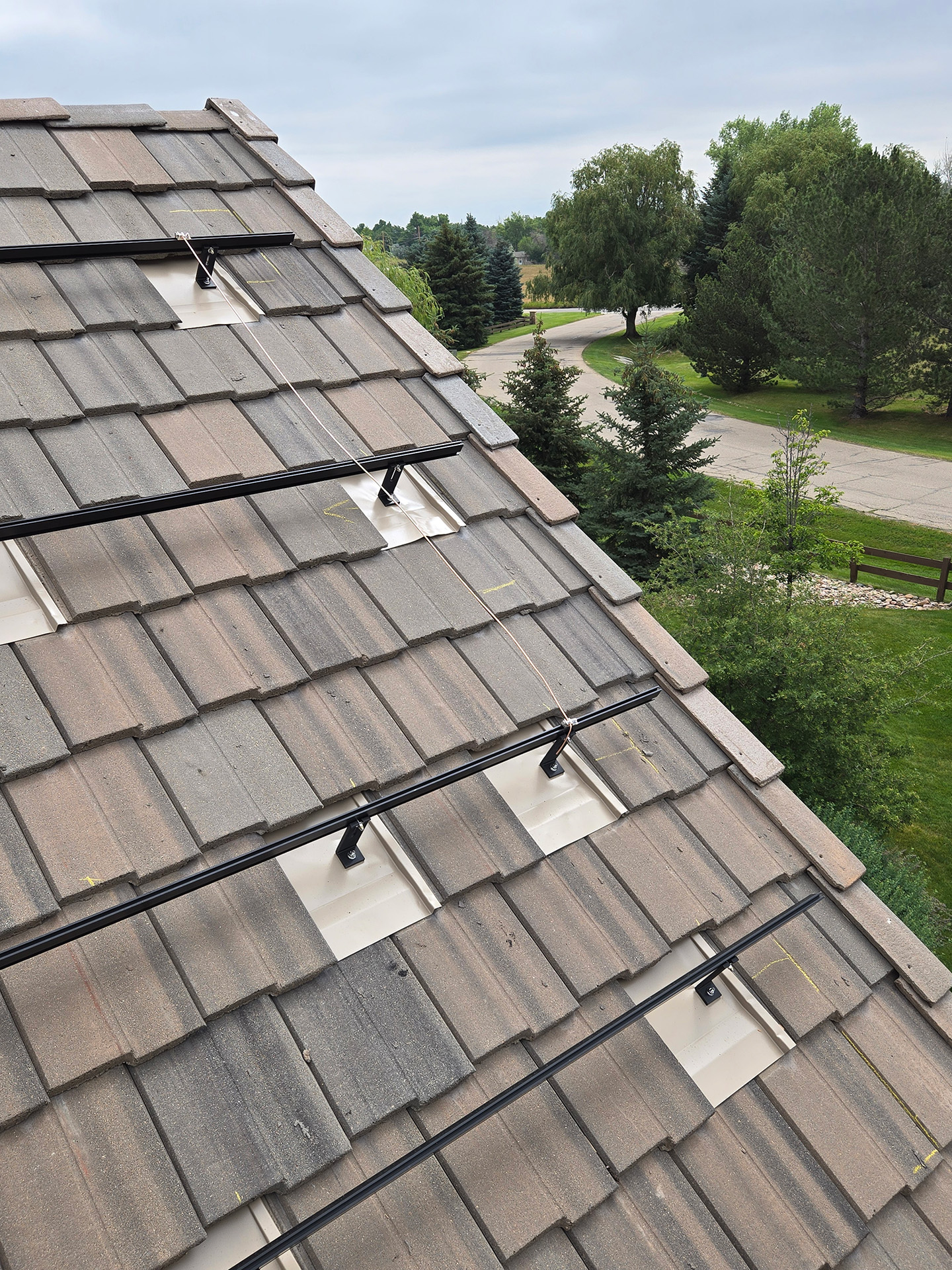 Solar Panel Racking on Concrete Tile Roof Material | Solar Power Pros